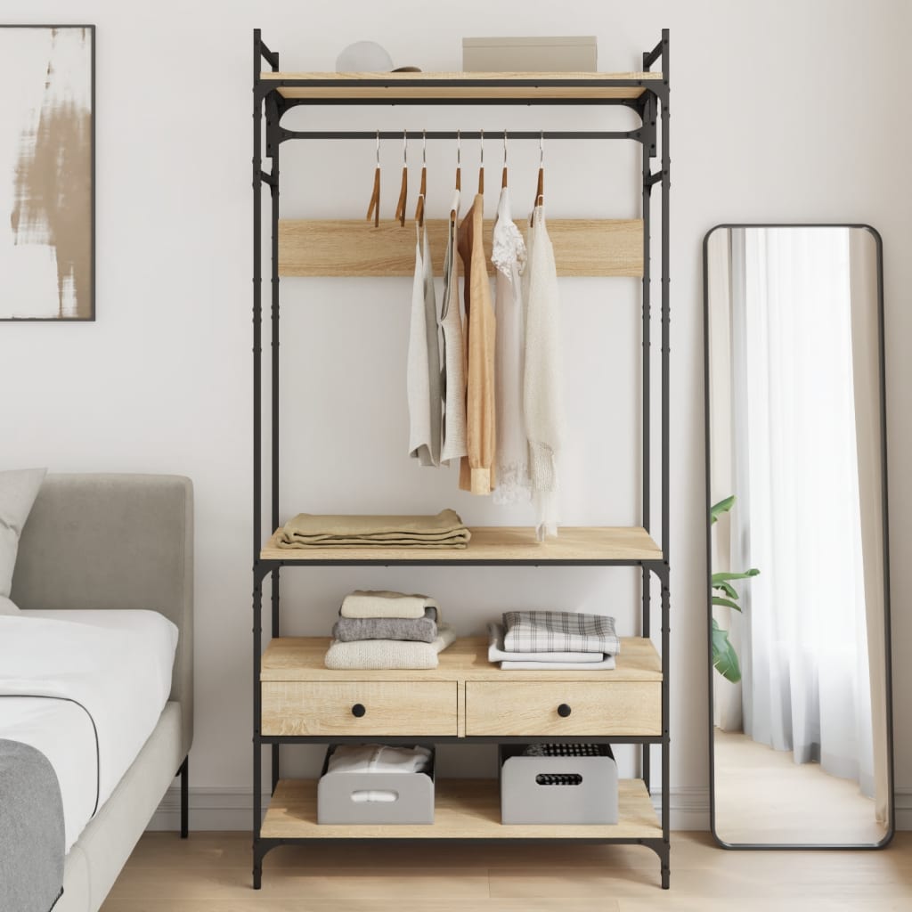 Garderoob sahtlitega Sonoma tamm 89x39x184,5 cm tehispuit