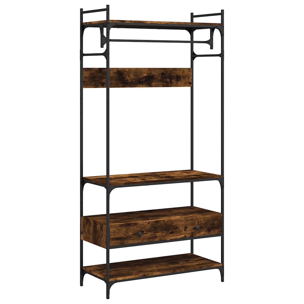 Riidekapp sahtlitega, suitsutatud tamm 89x39x184,5 cm tehispuit