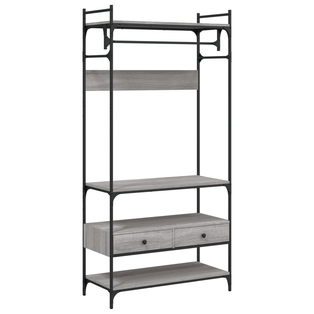 Riidekapp sahtlitega, hall Sonoma 89x39x184,5 cm tehispuit