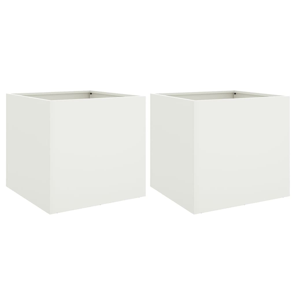 Taimekastid 2 tk valge 42x40x39 cm, teras