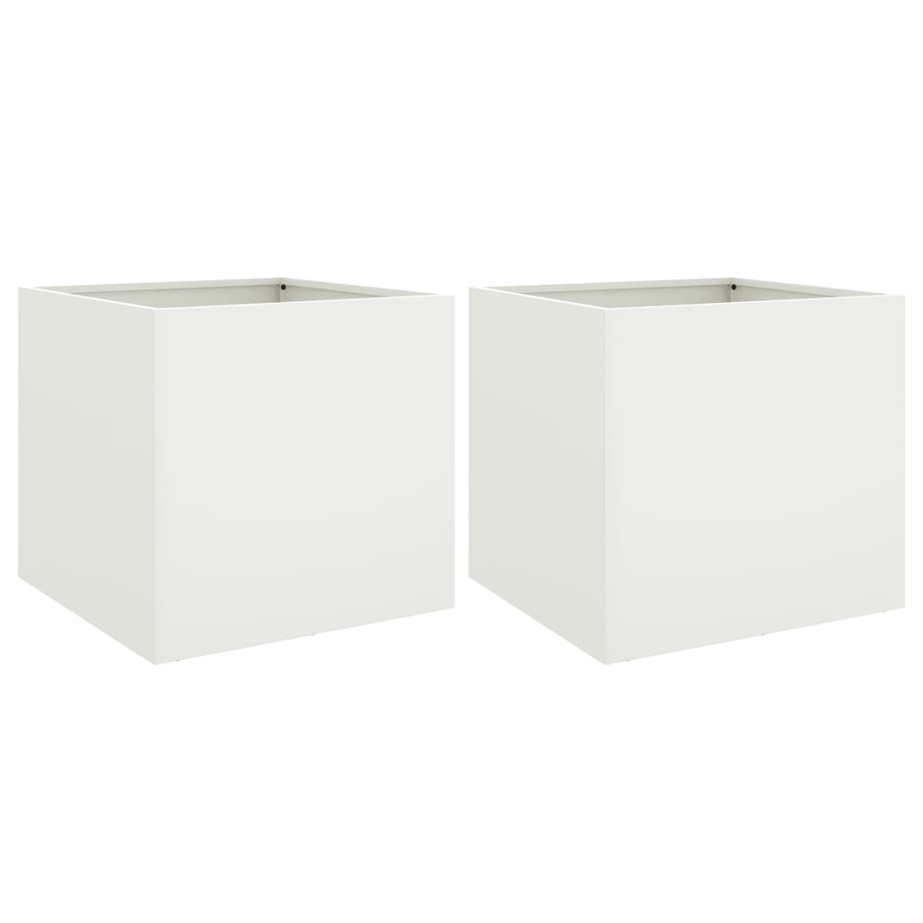 Taimekastid 2 tk valge 49x47x46 cm, teras