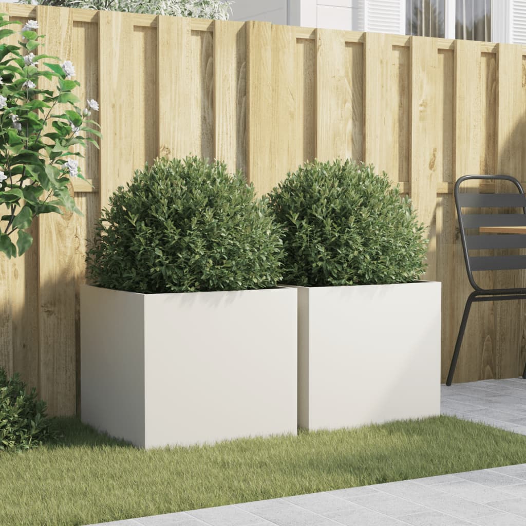 Taimekastid 2 tk valge 49x47x46 cm, teras