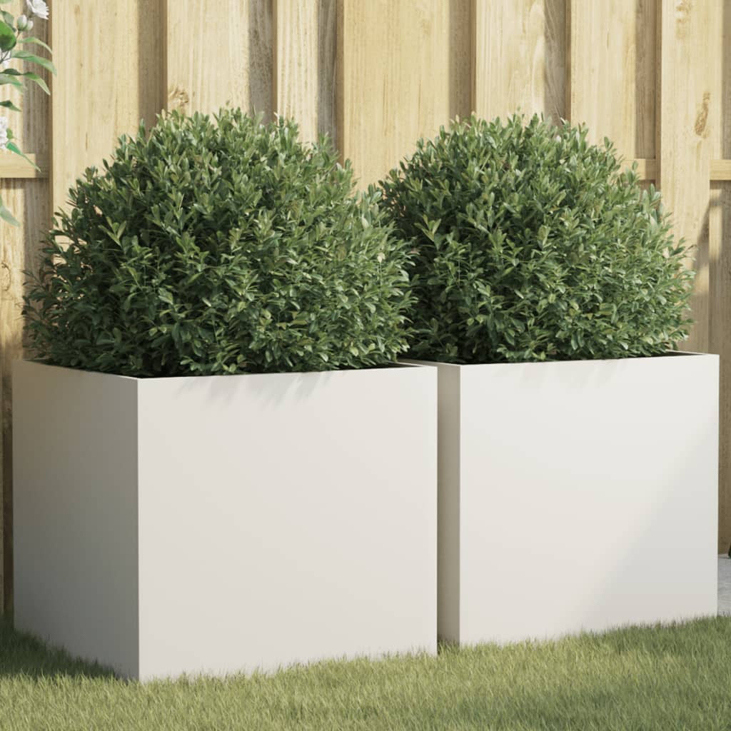 Taimekastid 2 tk valge 49x47x46 cm, teras