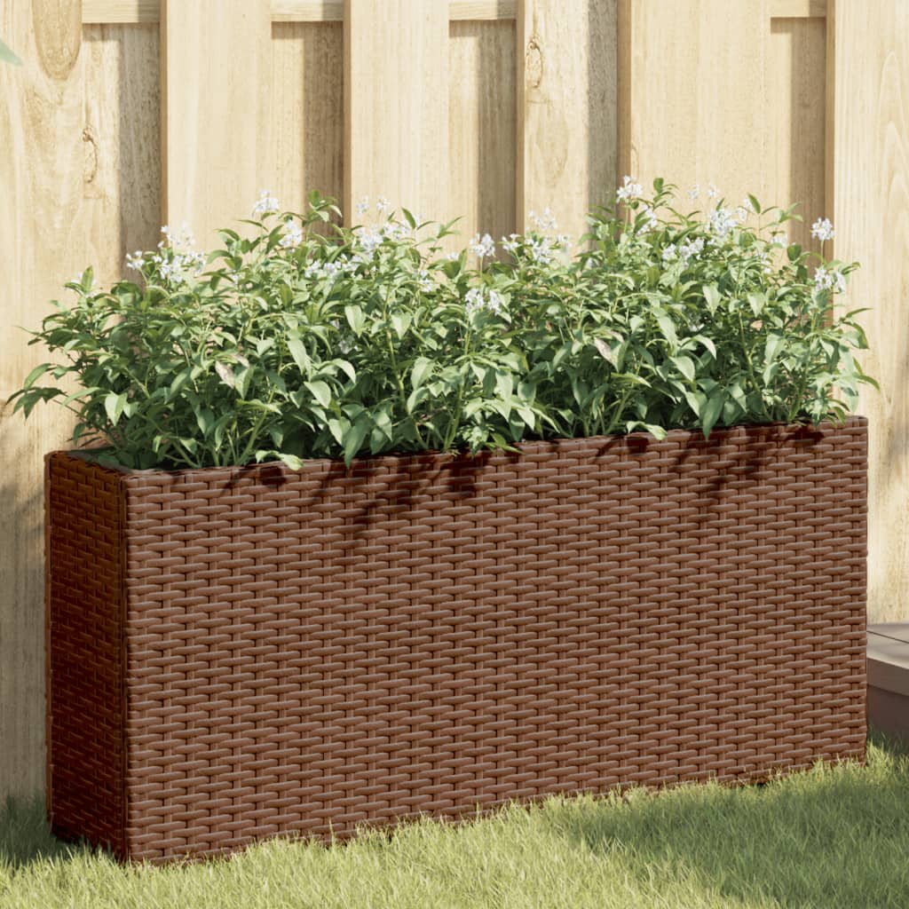 Taimekastid 2 potiga, 2 tk, pruun, 90 x 20 x 40 cm, polürotang