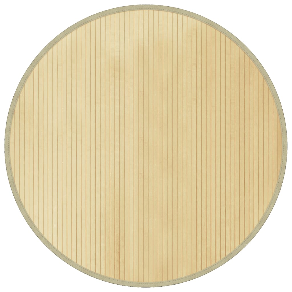 Vaip, ümmargune, naturaalne hele, 100 cm, bambus