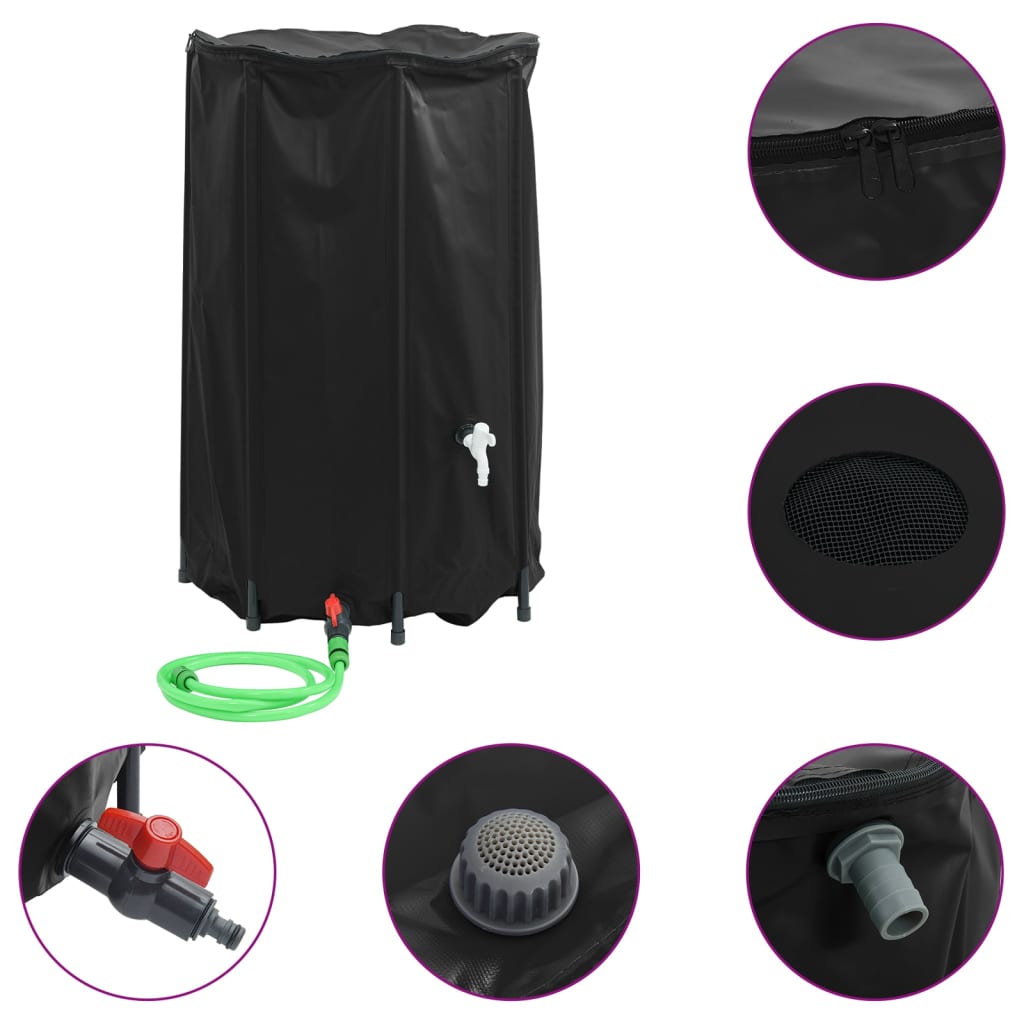 Kraaniga veepaak, kokkupandav, 500 l, PVC