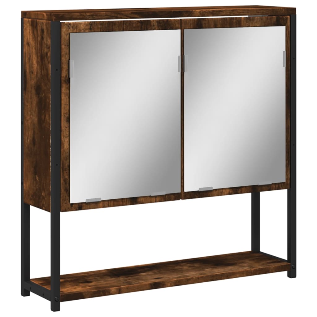 Vannitoa peegelkapp, suitsutatud tamm, 60x16x60 cm, tehispuit