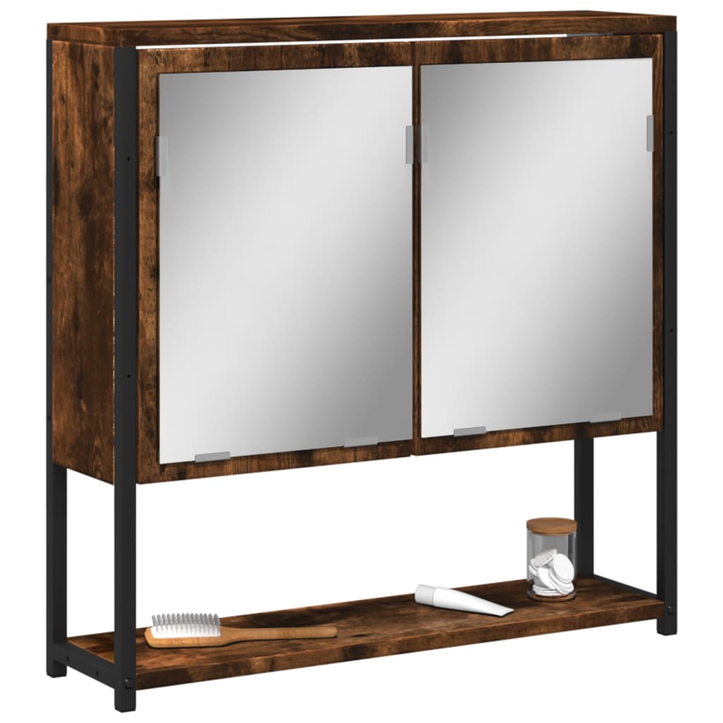Vannitoa peegelkapp, suitsutatud tamm, 60x16x60 cm, tehispuit
