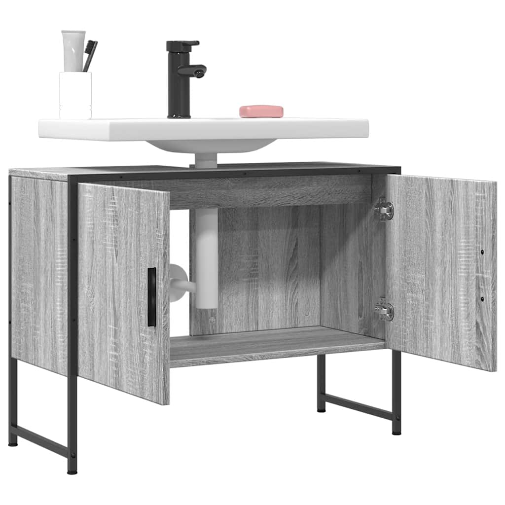 Vannitoakapp valamu, hall Sonoma tamm, 80x33x60 cm, tehispuit