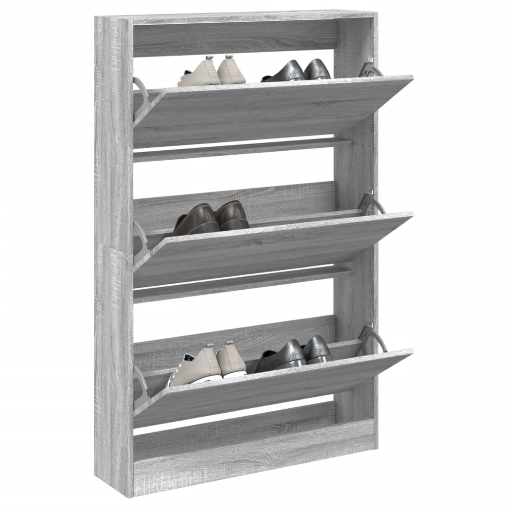 Jalatsikapp, hall Sonoma tamm, 80 x 21 x 125,5 cm, tehispuit