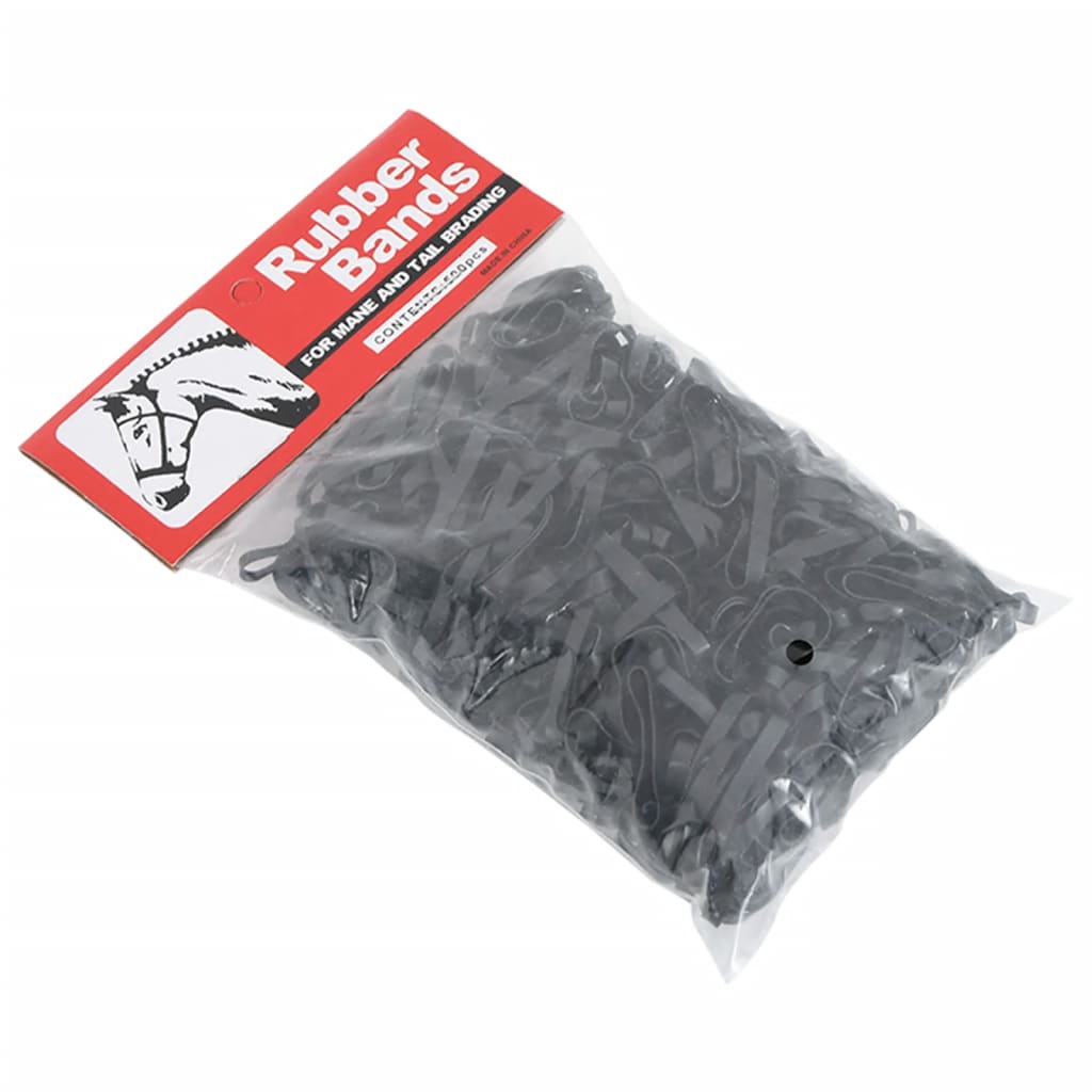 Hobuse punumisrõngad 500 tk mustad silikoonist