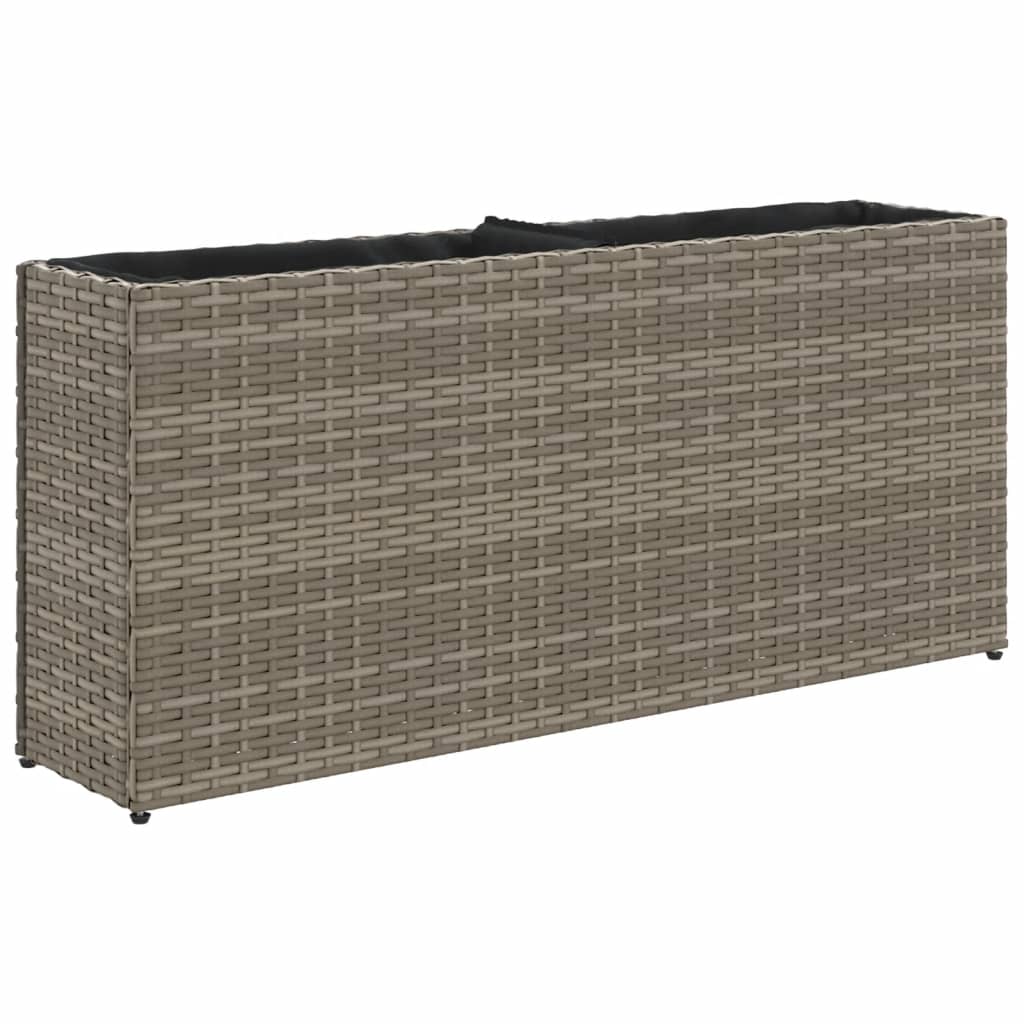 Taimekast 2 potiga, hall, 90 x 20 x 40 cm, polürotang