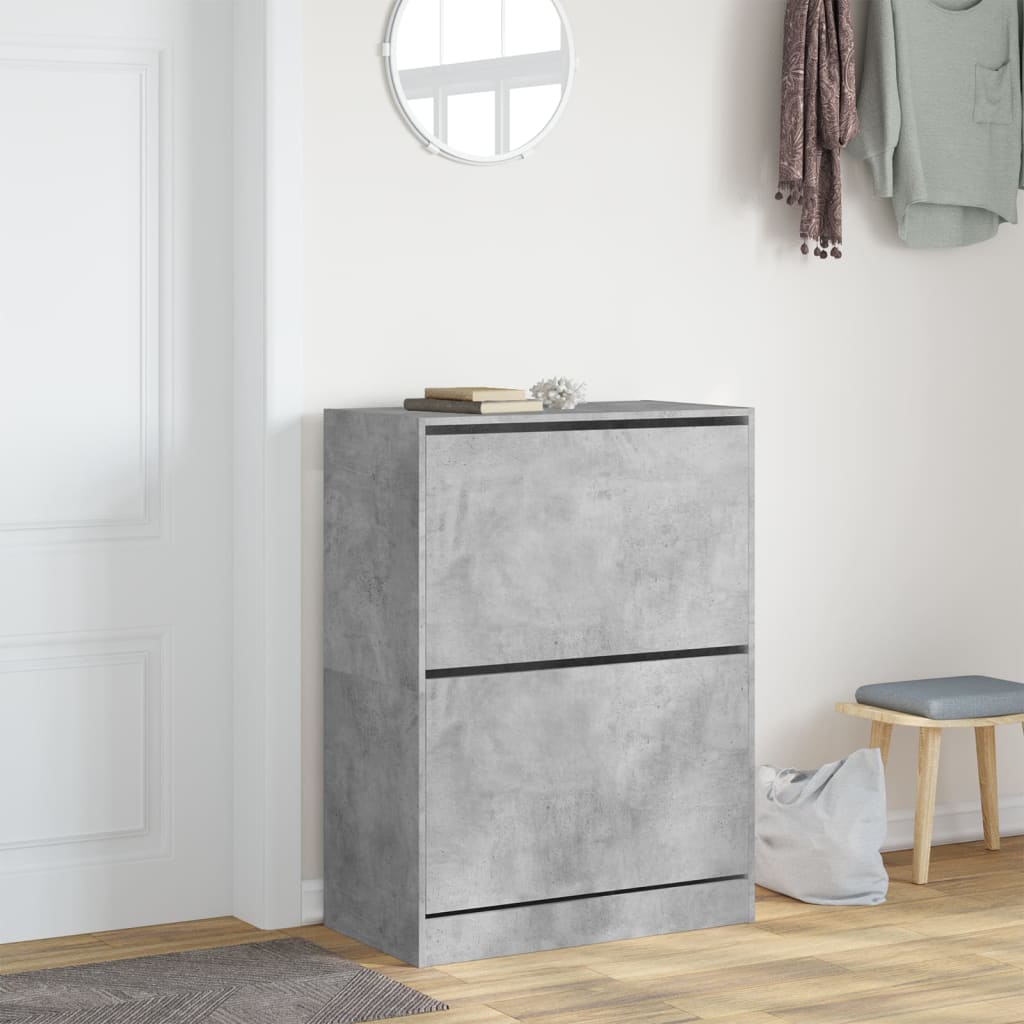 Jalanõudekapp, 2 klappuksega, betoonhall, 80 x 42 x 108 cm