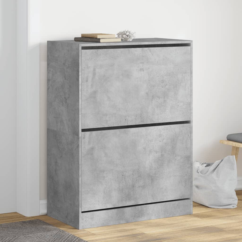 Jalanõudekapp, 2 klappuksega, betoonhall, 80 x 42 x 108 cm