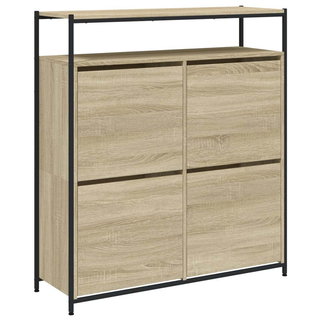 Jalanõudekapp, 4 klappuksega, Sonoma tamm, 100x34x112 cm