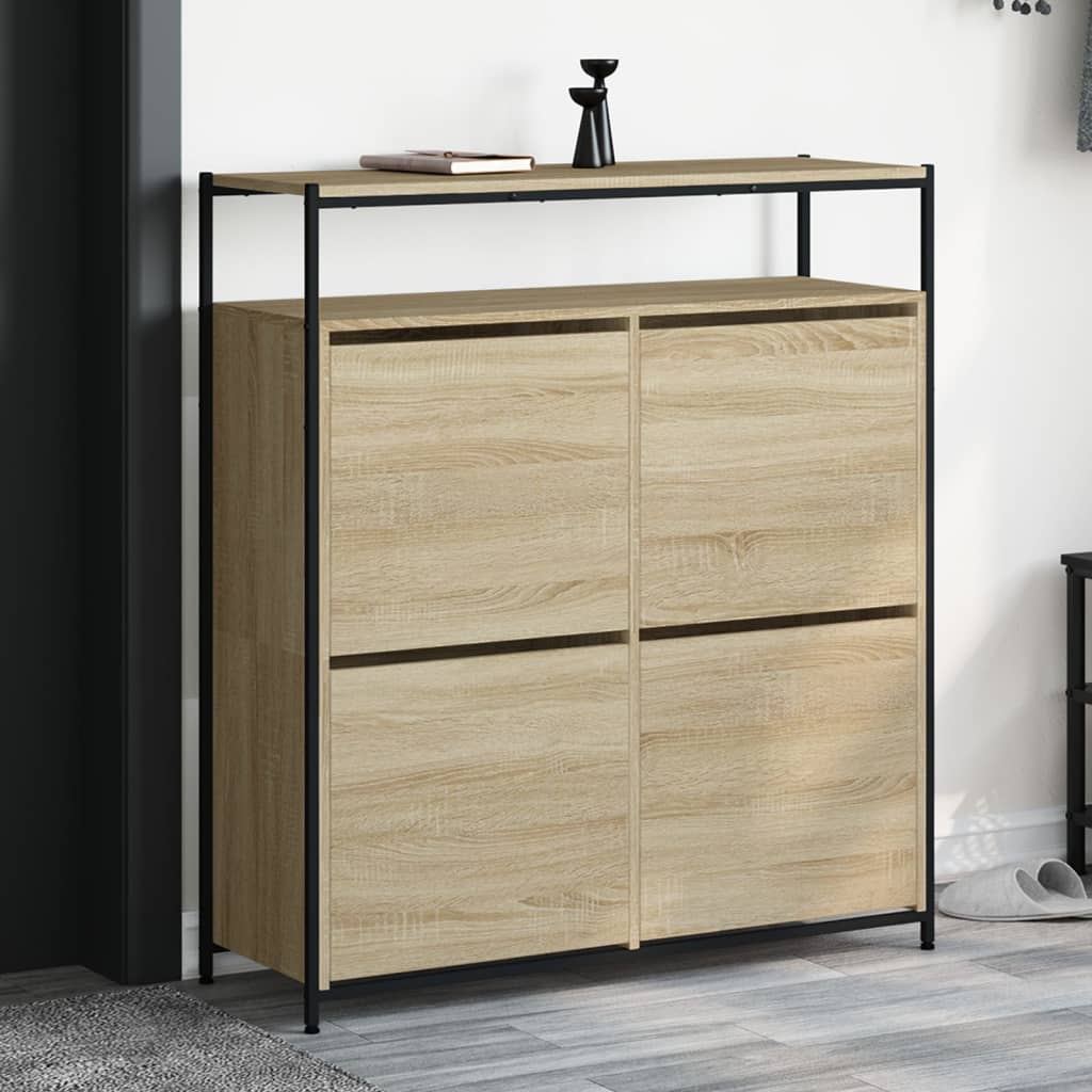 Jalanõudekapp, 4 klappuksega, Sonoma tamm, 100x34x112 cm