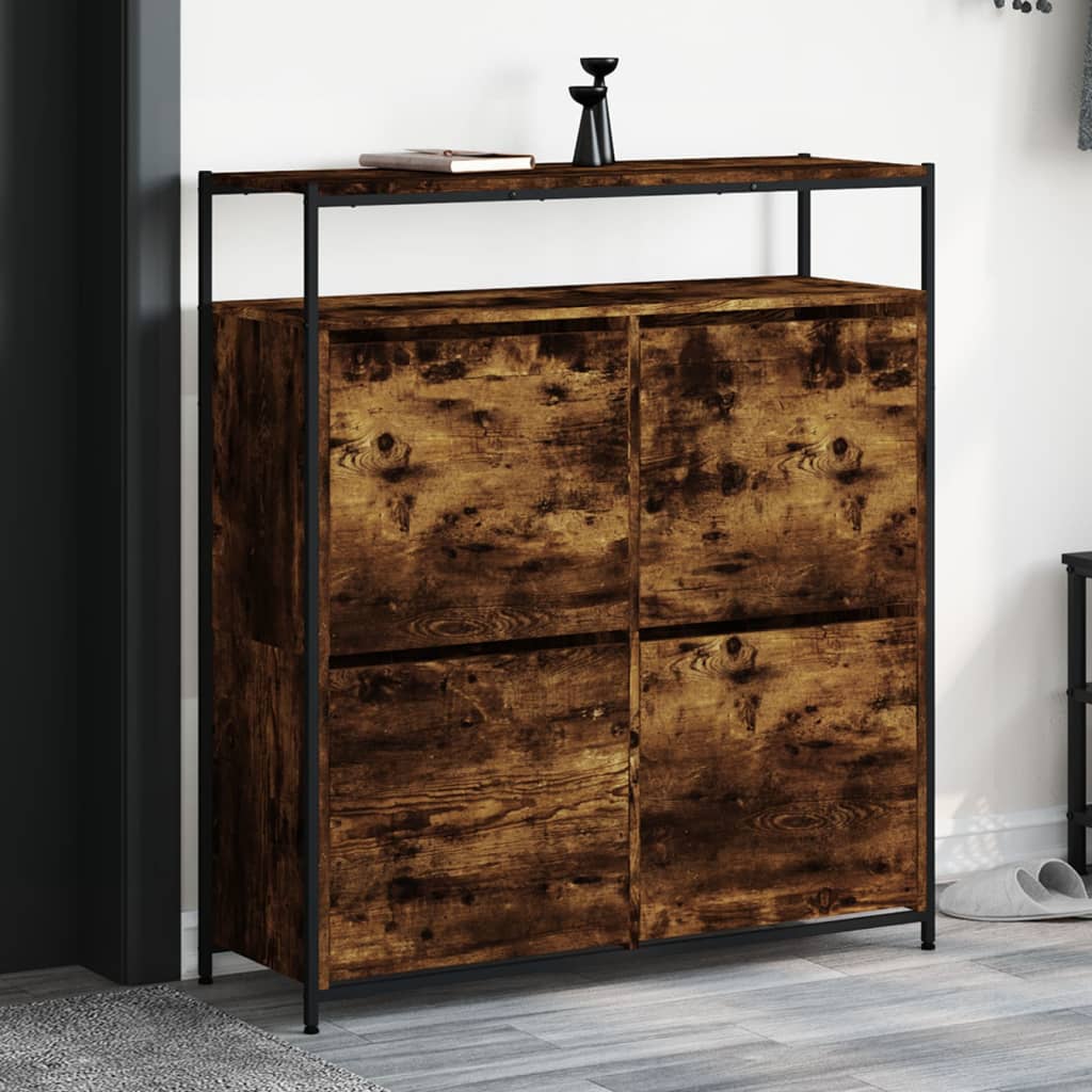 Jalanõudekapp, 4 klappuksega, suitsutamm, 100x34x112 cm