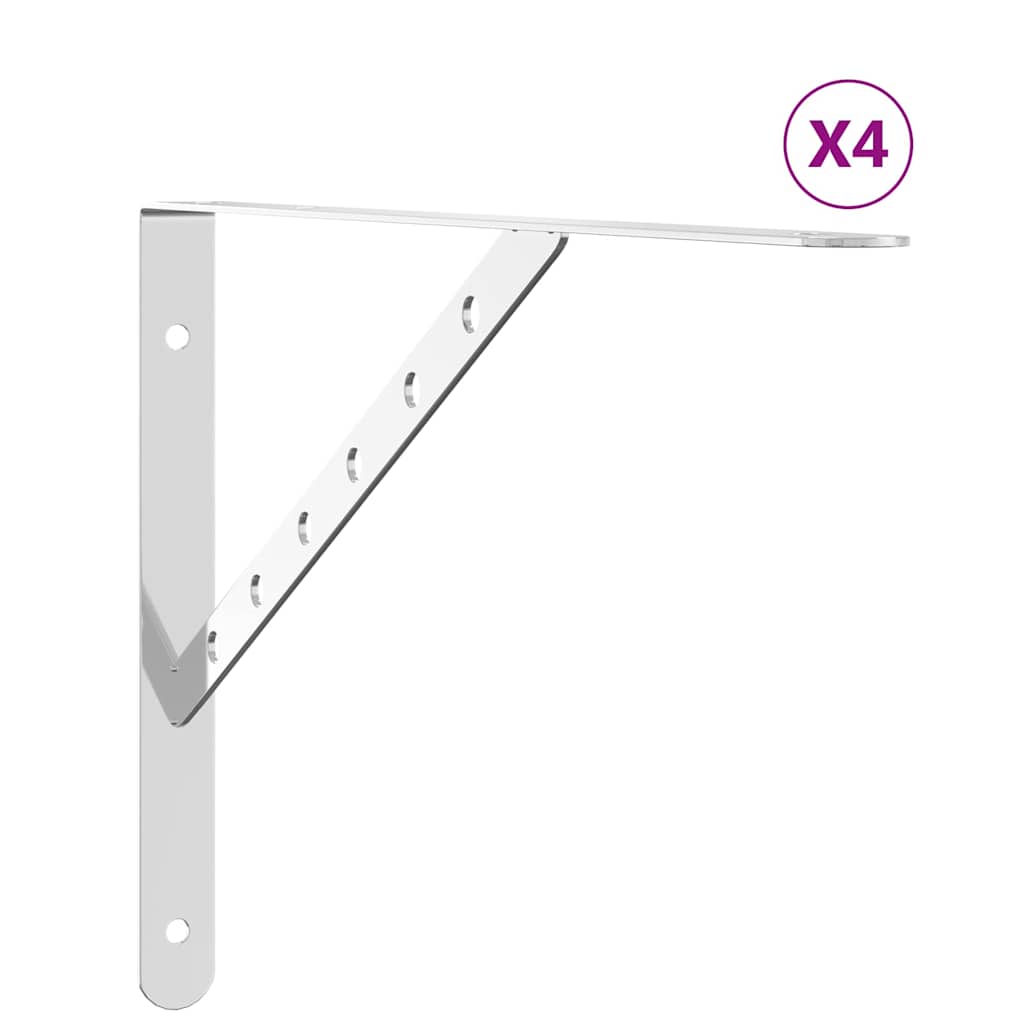 Riiuliklambrid 4 tk 40x2,5x25 cm hõbedane roostevaba teras
