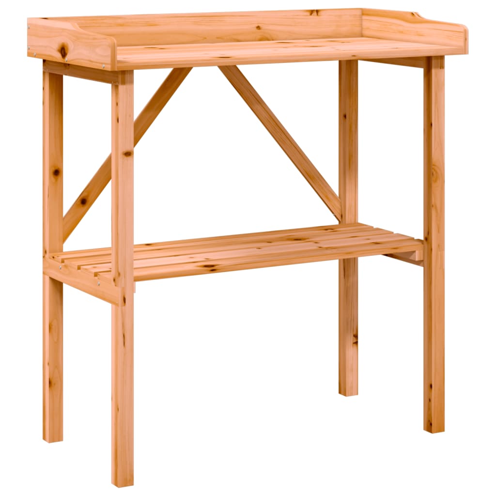 Riiulitega taimelaud, pruun, 78 x 38 x 82,5 cm, nulupuit