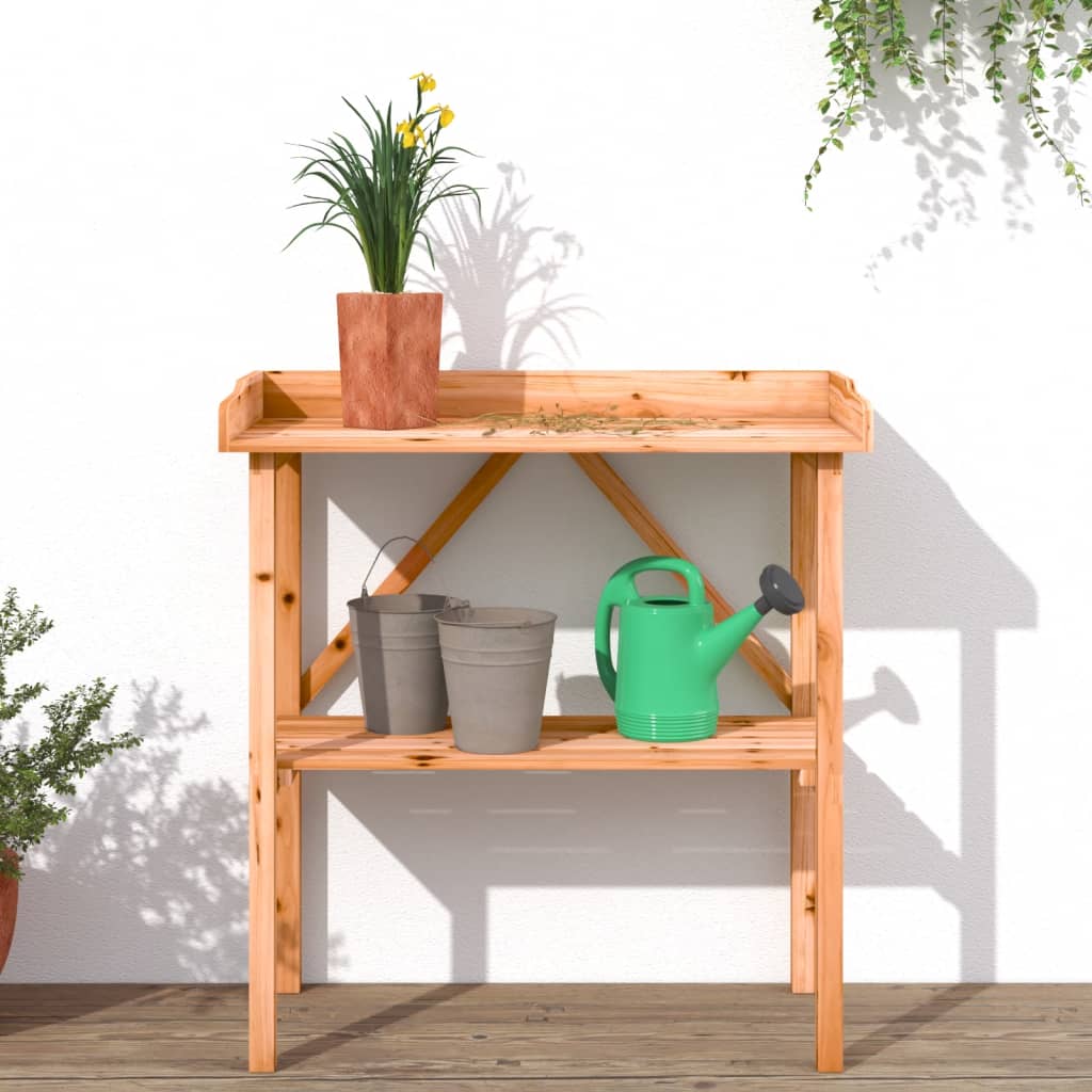 Riiulitega taimelaud, pruun, 78 x 38 x 82,5 cm, nulupuit