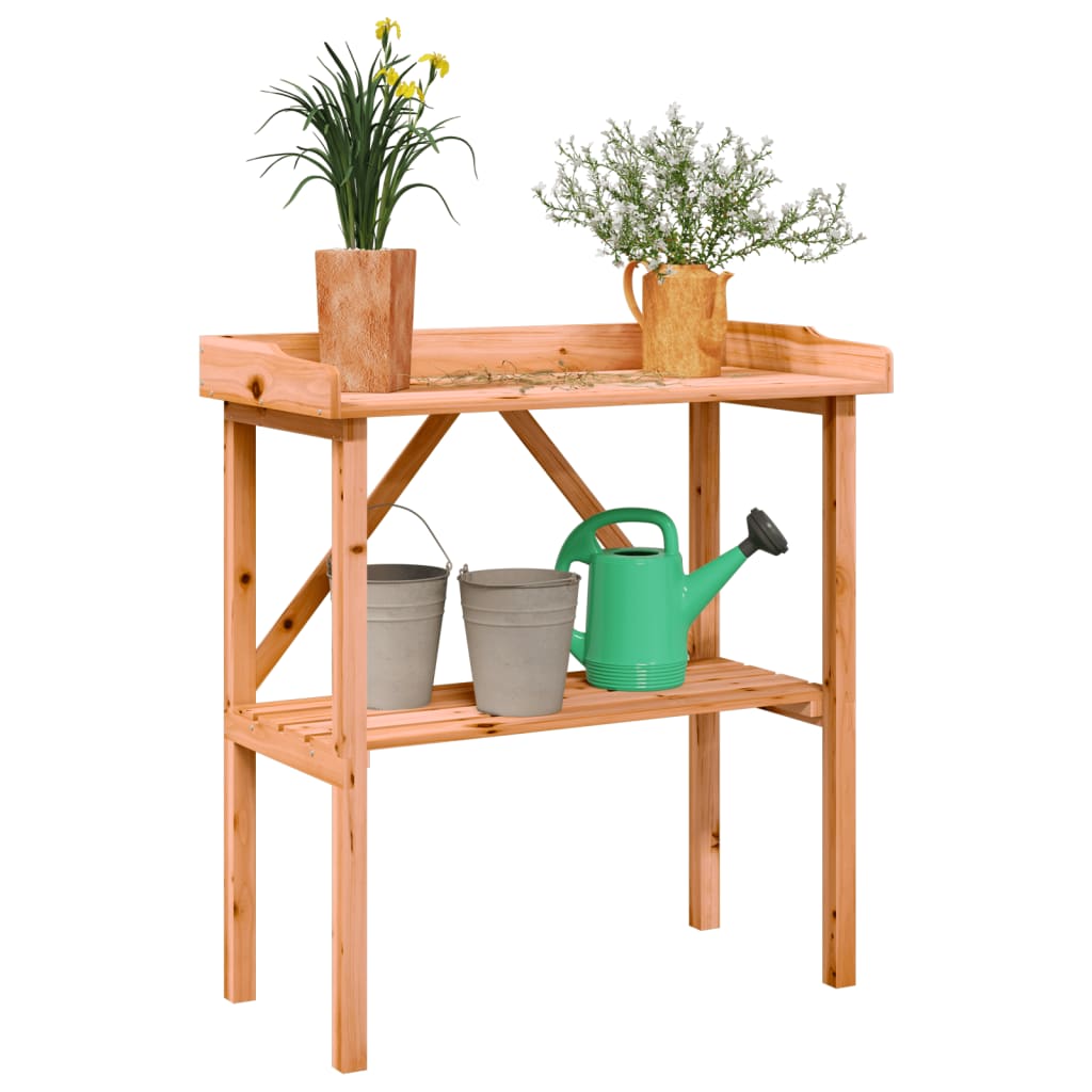 Riiulitega taimelaud, pruun, 78 x 38 x 82,5 cm, nulupuit