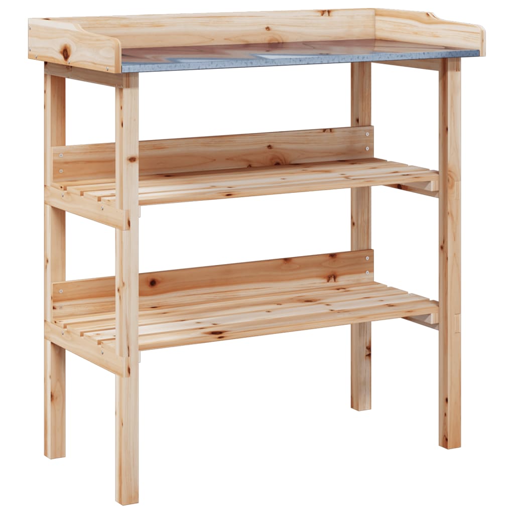 Riiulitega taimelaud, 78 x 38 x 82,5 cm, nulupuit