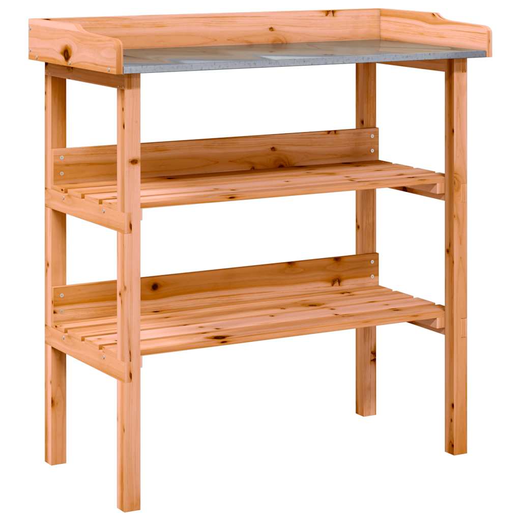 Riiulitega taimelaud, pruun, 78 x 38 x 82,5 cm, nulupuit