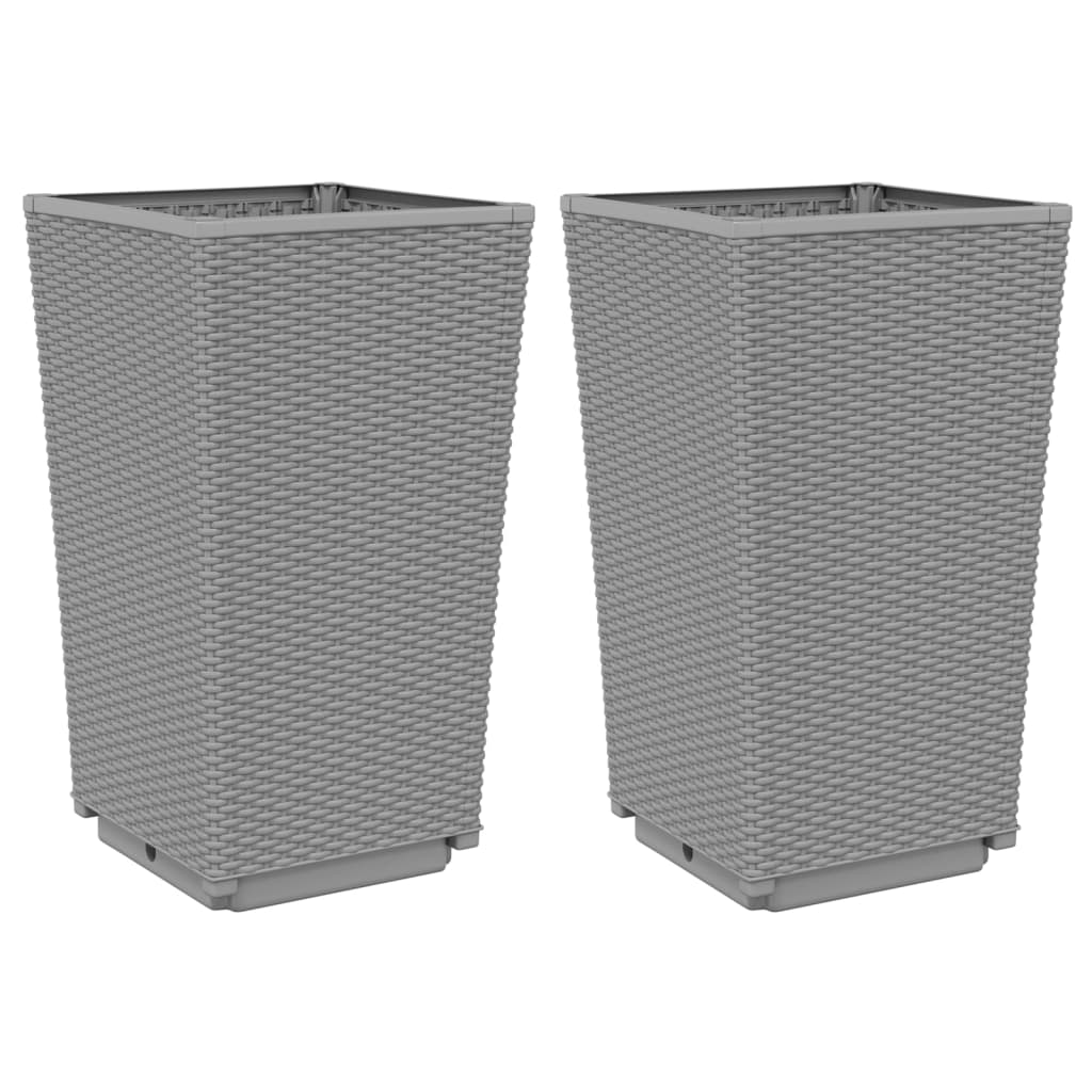 Aia taimekastid 2 tk, helehall, 32,5 x 32,5 x 57, PP