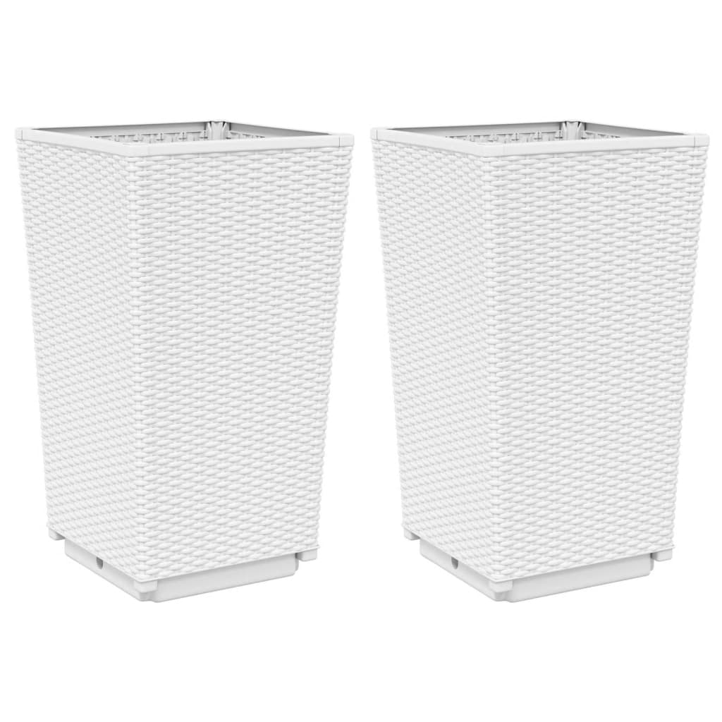 Aia taimekastid 2 tk, valge, 32,5 x 32,5 x 57 cm, PP