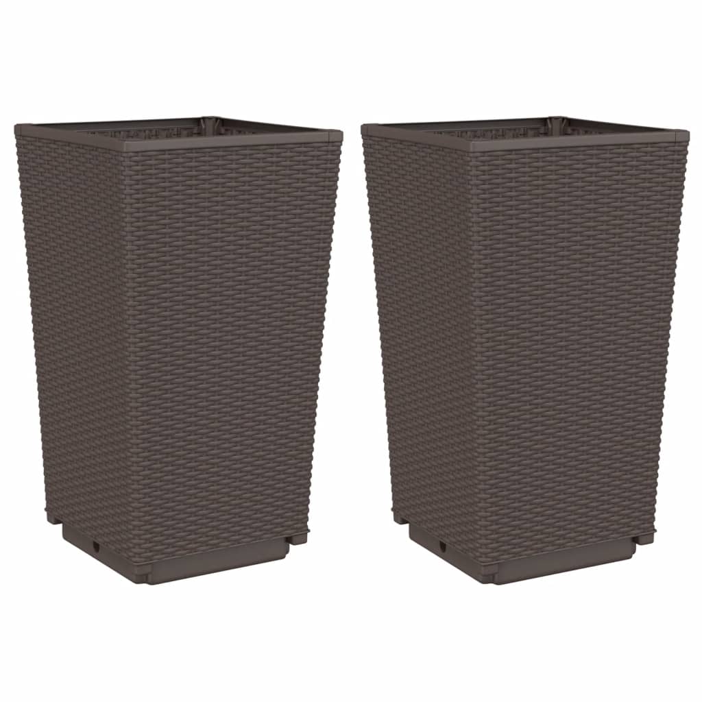 Aia taimekastid 2 tk, pruun, 32,5 x 32,5 x 57 cm, PP