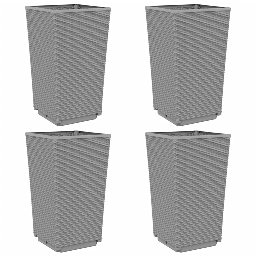 Aia taimekastid 4 tk, helehall, 32,5 x 32,5 x 57 cm, PP
