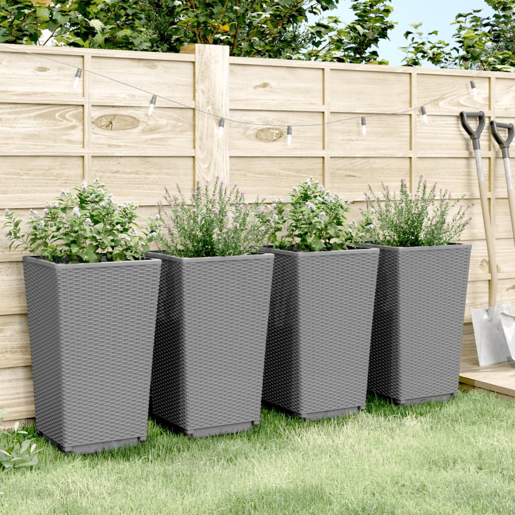 Aia taimekastid 4 tk, helehall, 32,5 x 32,5 x 57 cm, PP