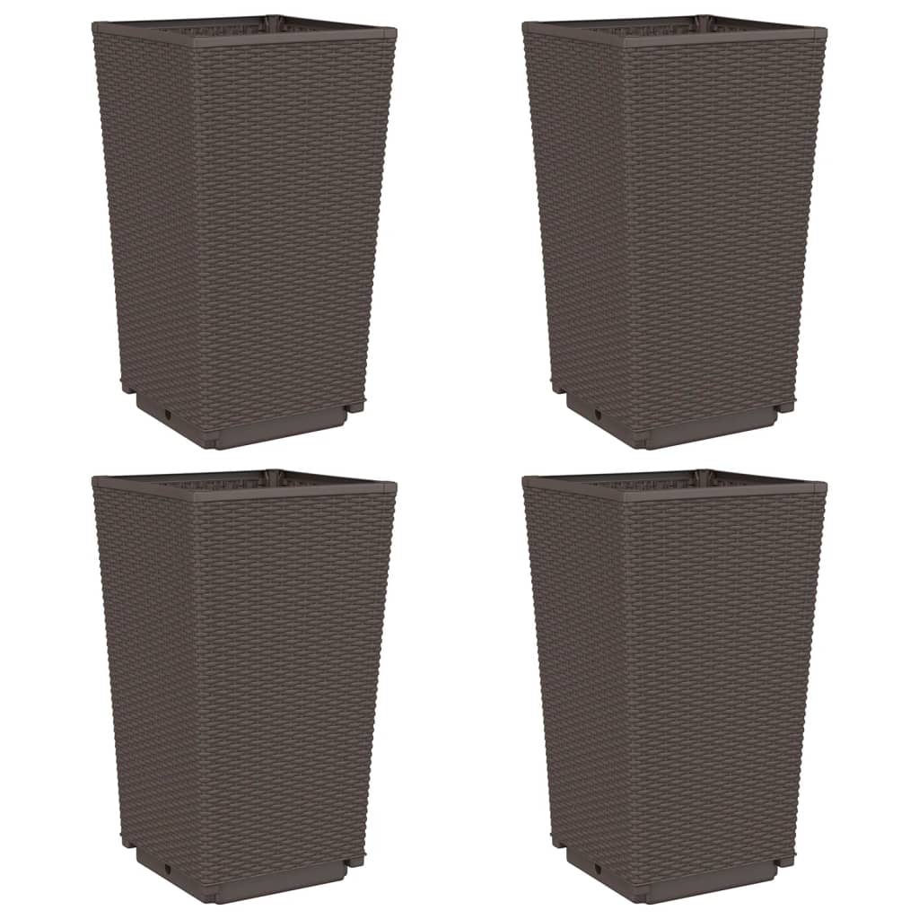 Aia taimekastid 4 tk, pruun, 32,5 x 32,5 x 57 cm, PP