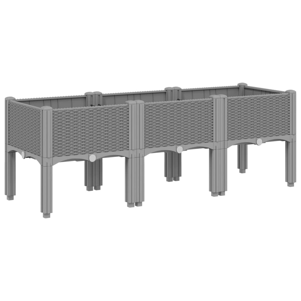 Jalgadega taimekast, helehall, 120 x 40 x 42 cm, PP