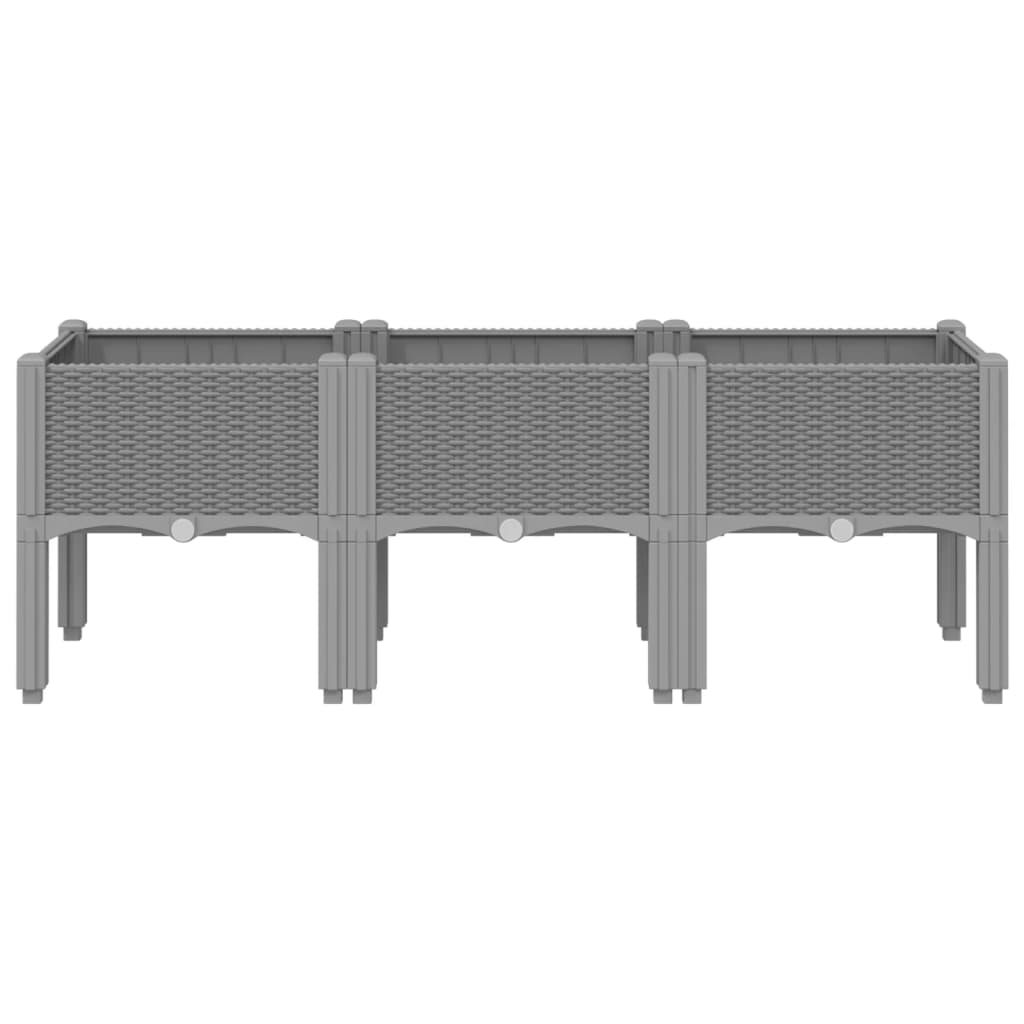 Jalgadega taimekast, helehall, 120 x 40 x 42 cm, PP
