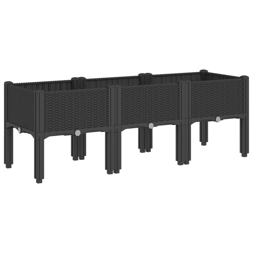 Jalgadega taimekast, must, 120 x 40 x 42 cm, PP