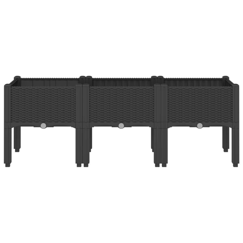 Jalgadega taimekast, must, 120 x 40 x 42 cm, PP