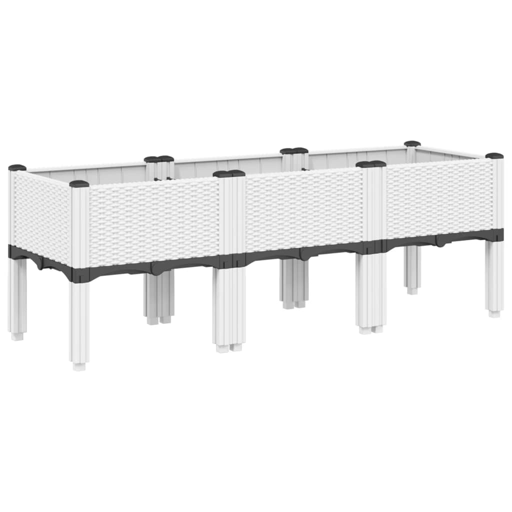 Jalgadega taimekast, valge, 120 x 40 x 42 cm, PP