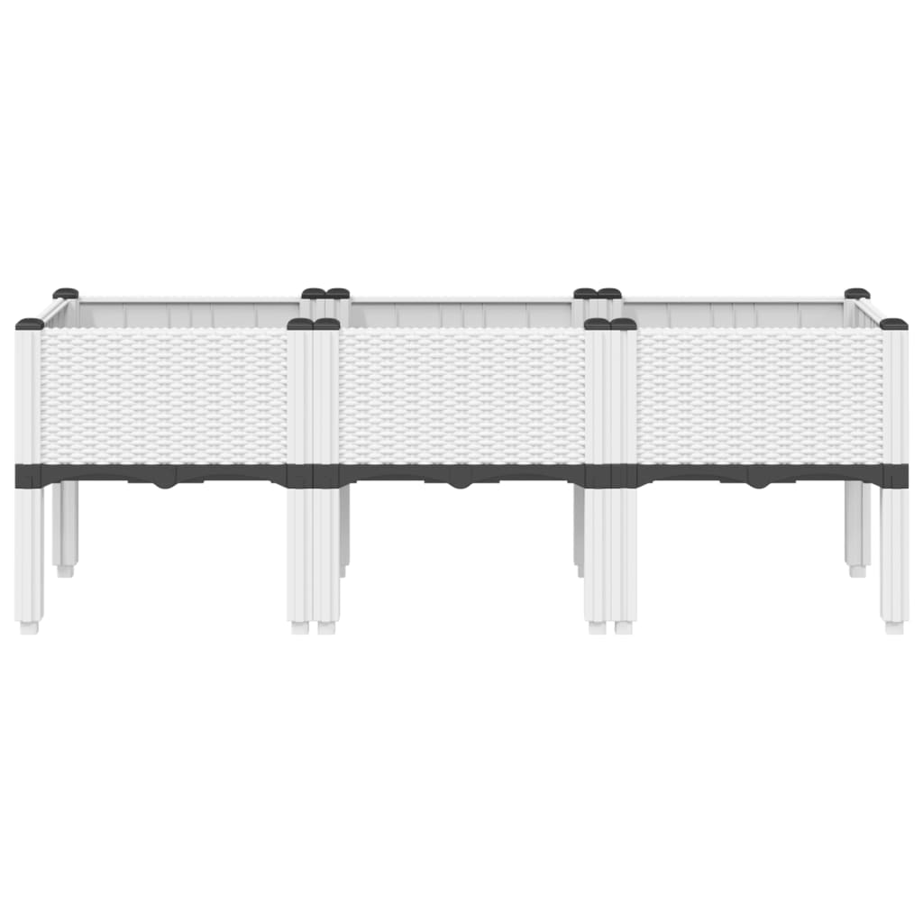 Jalgadega taimekast, valge, 120 x 40 x 42 cm, PP