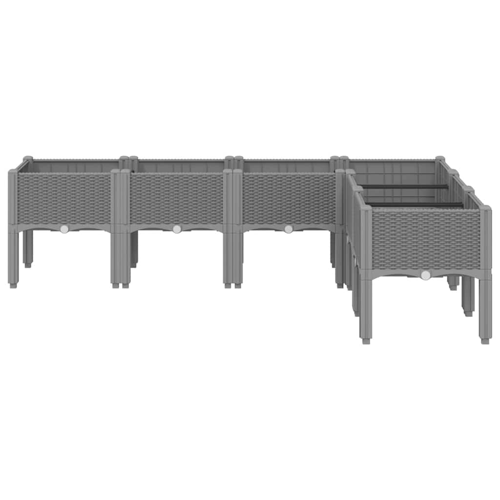 Jalgadega taimekast, helehall, 160 x 120 x 42 cm, PP