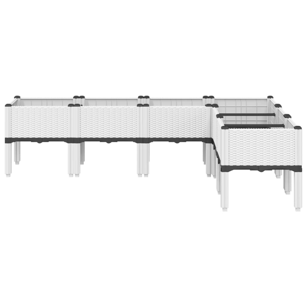 Jalgadega taimekast, valge, 160 x 120 x 42 cm, PP