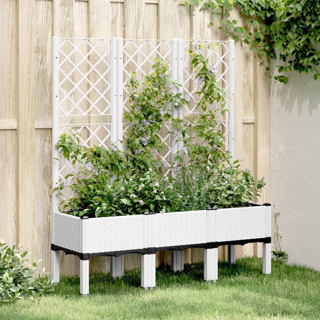 Võrega taimekast, valge, 120x40x142 cm PP