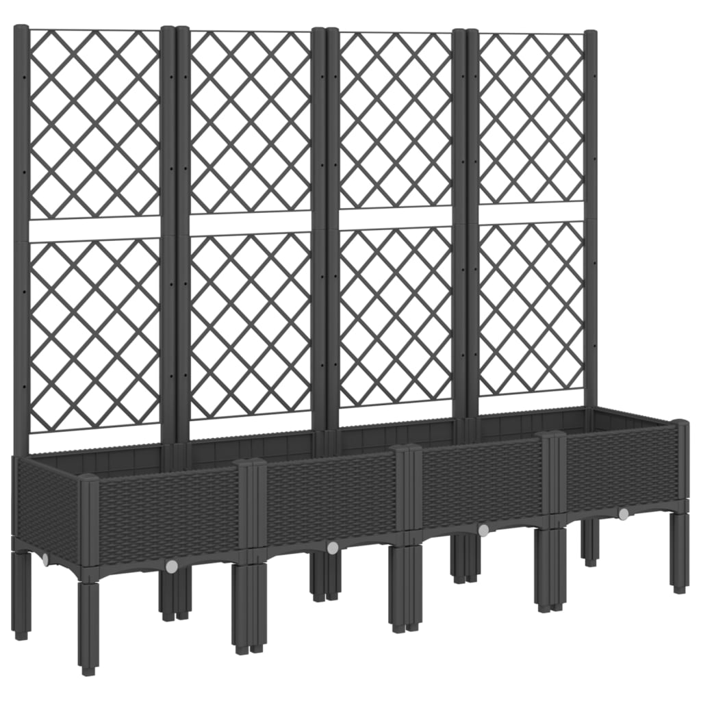 Võrega taimekast, must, 160x40x142 cm, PP