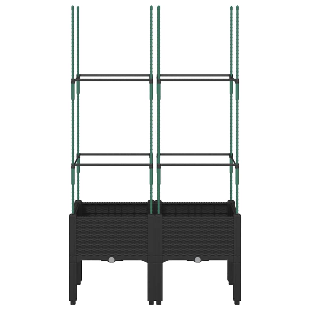Võrega taimekast, must, 80 x 40 x 142,5 cm, PP