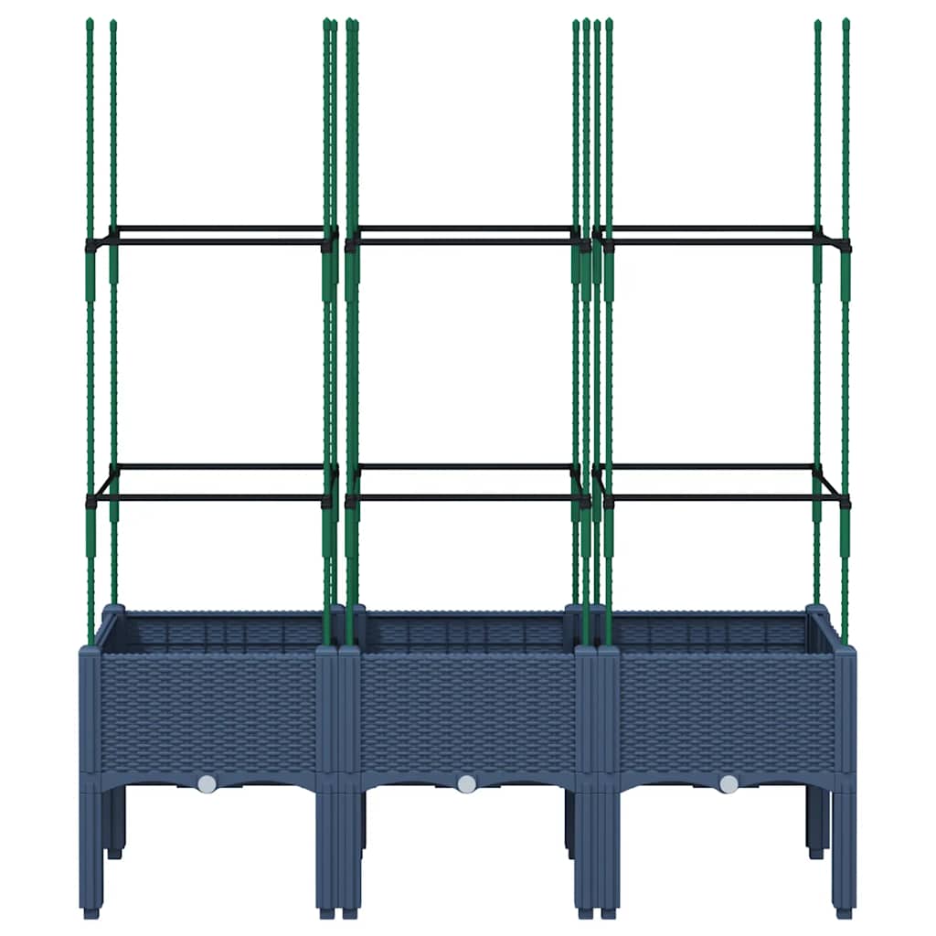 Võrega taimekast, sinine hall, 120 x 40 x 142,5 cm, PP