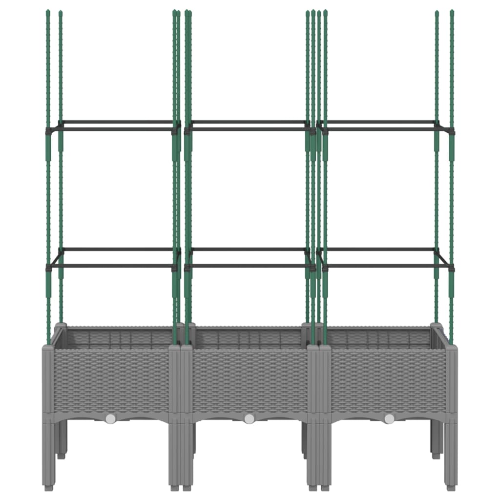 Võrega taimekast, helehall, 120 x 40 x 142,5 cm, PP