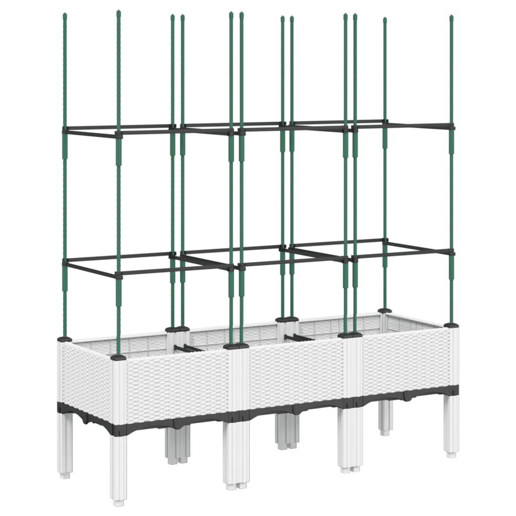 Võrega taimekast, valge, 120 x 40 x 142,5 cm, PP