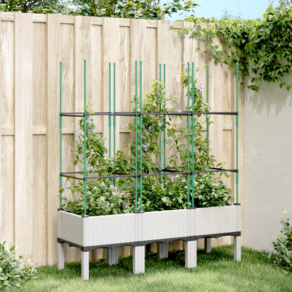 Võrega taimekast, valge, 120 x 40 x 142,5 cm, PP