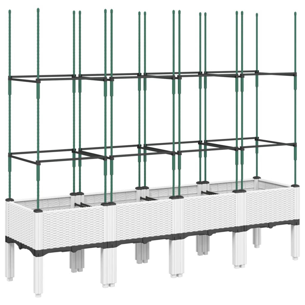 Võrega taimekast, valge, 160 x 40 x 142,5 cm, PP