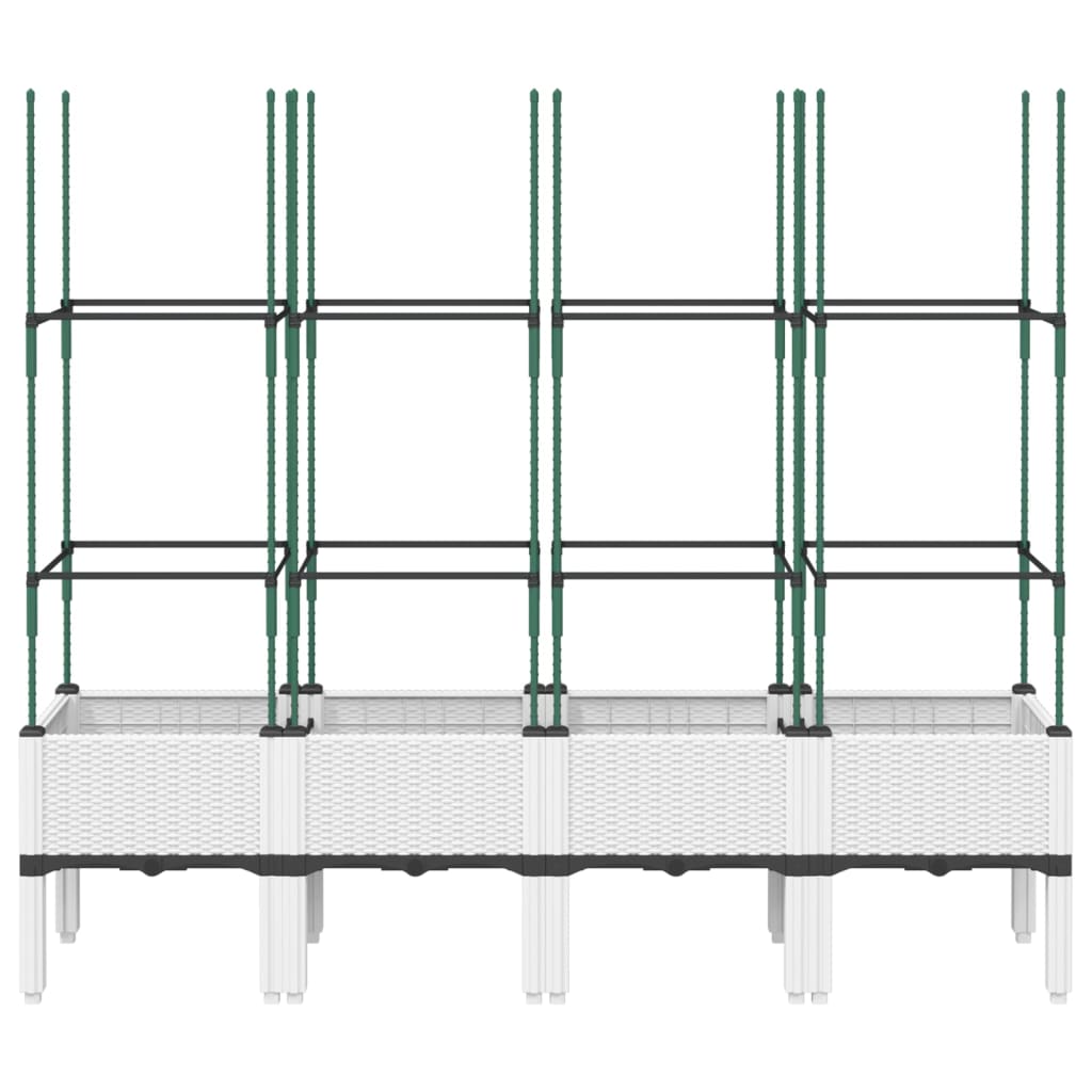 Võrega taimekast, valge, 160 x 40 x 142,5 cm, PP